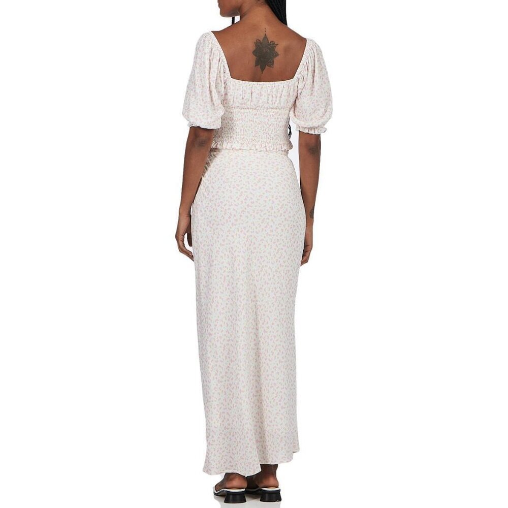 NWT Charlie Holiday Mahlia Linen Blend Floral Straight Maxi Skirt (L) - Picture 3 of 11